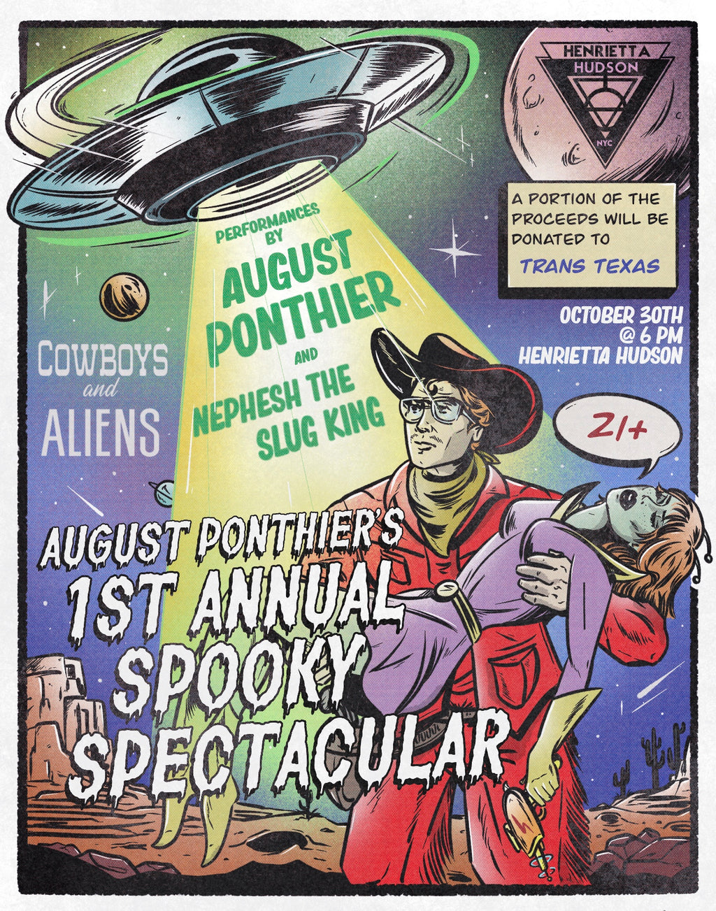 SIGNED August Ponthier's 1st Annual Spooky Spectacular Poster - Limited Quantity